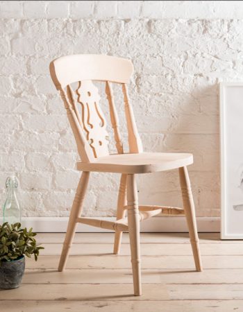 Fiddle Back Farmhouse Dining Chair, Wooden Farmhouse Chairs With Arms