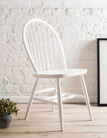 Windsor Hoop Back Dining Chair, White Windsor Dining Chairs With Arms