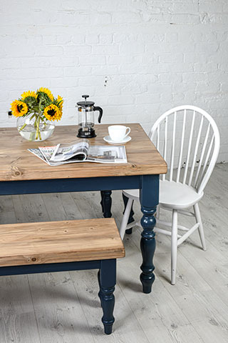 Farmhouse Dining Table With Reclaimed, Distressed Farmhouse Dining Table