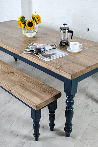 Farmhouse Dining Table With Reclaimed, Rustic Reclaimed Wood Dining Table Uk