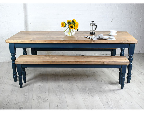 Farmhouse Dining Table With Reclaimed Wood Top Made In The Cellar