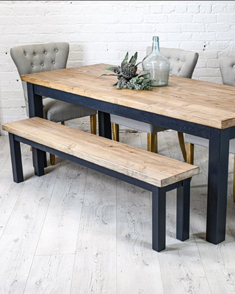 Square Leg Dining Table With Reclaimed, Reclaimed Wood Dining Table Set Uk