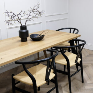 Chiswick Solid Oak Dining Table Metal Base