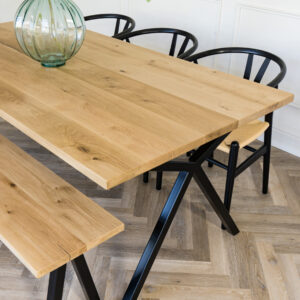 Sigma Solid Oak Top with metal Base