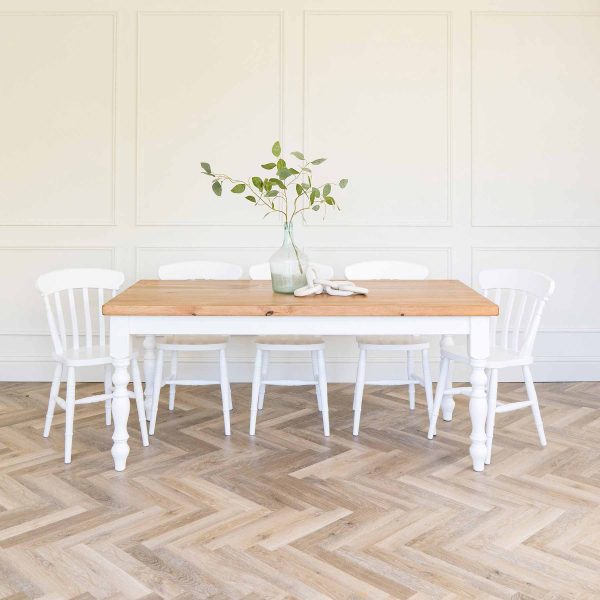 Farmhouse dining table with pine top
