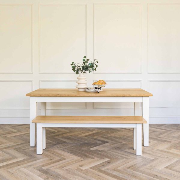Tapered Leg Dining Table with Solid Oak Top