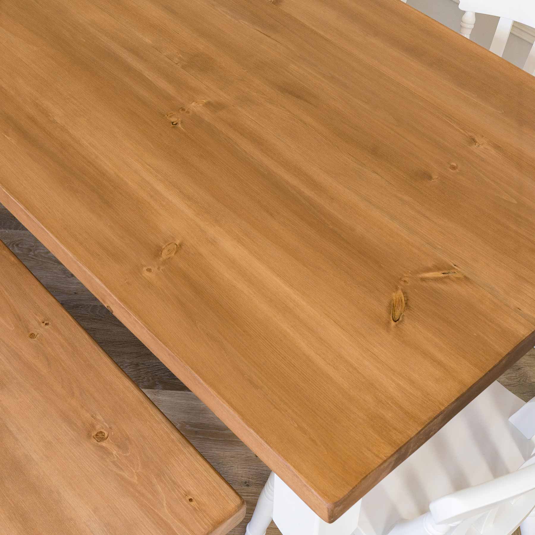 Farmhouse Dining Table with Rustic Pine Top - Image 16