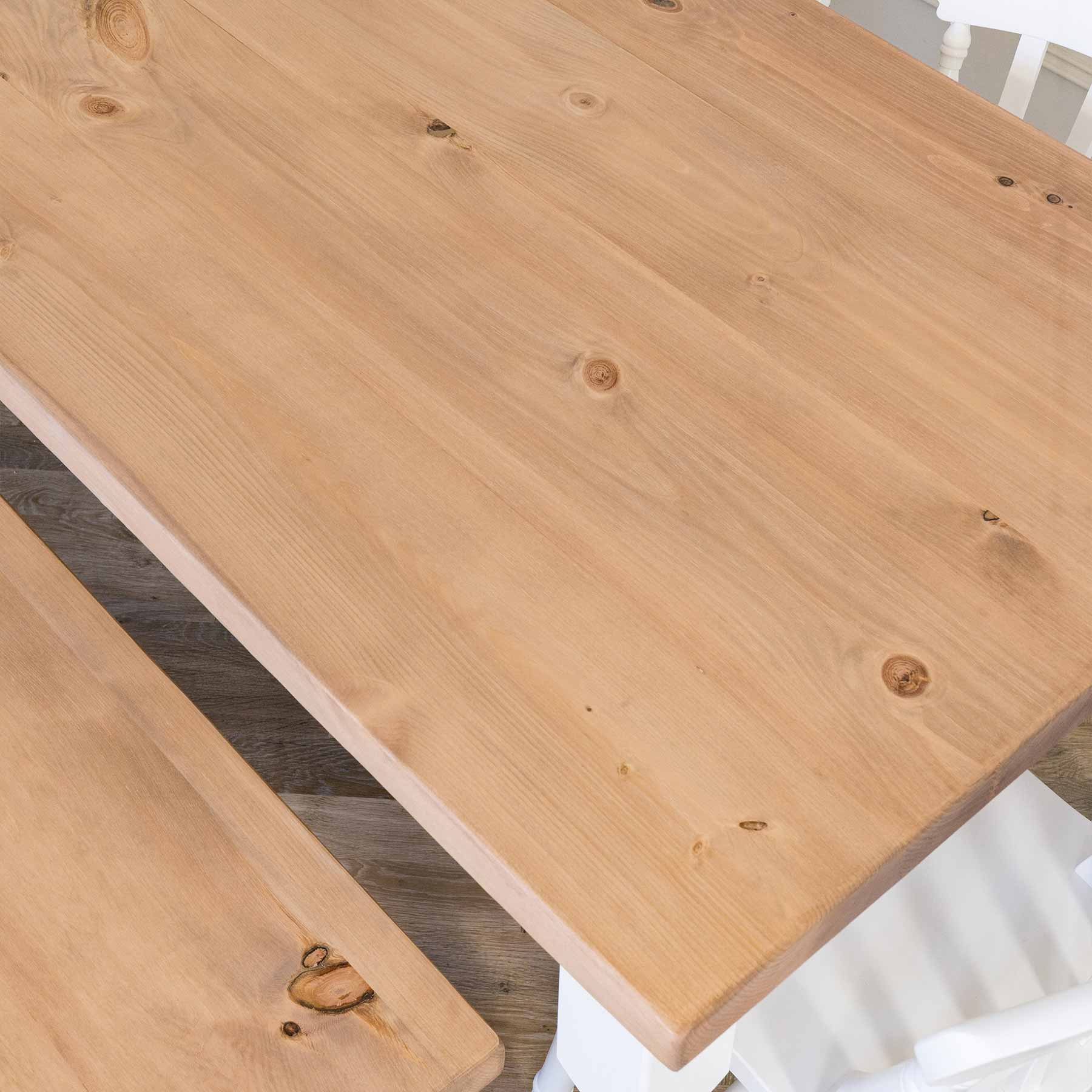 Farmhouse Dining Table with Rustic Pine Top - Image 17