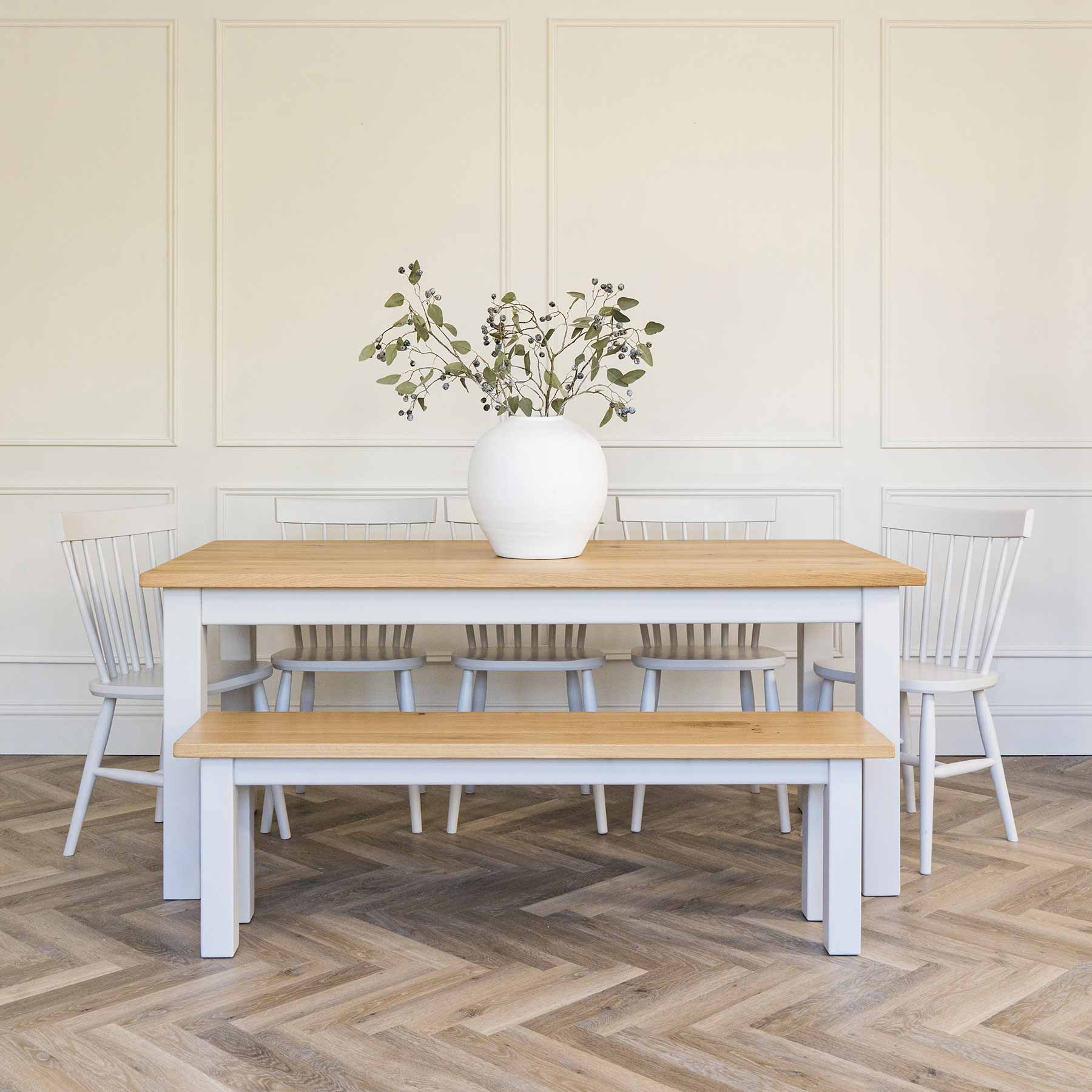 Square Leg Dining Table with Solid Oak Top - Image 2
