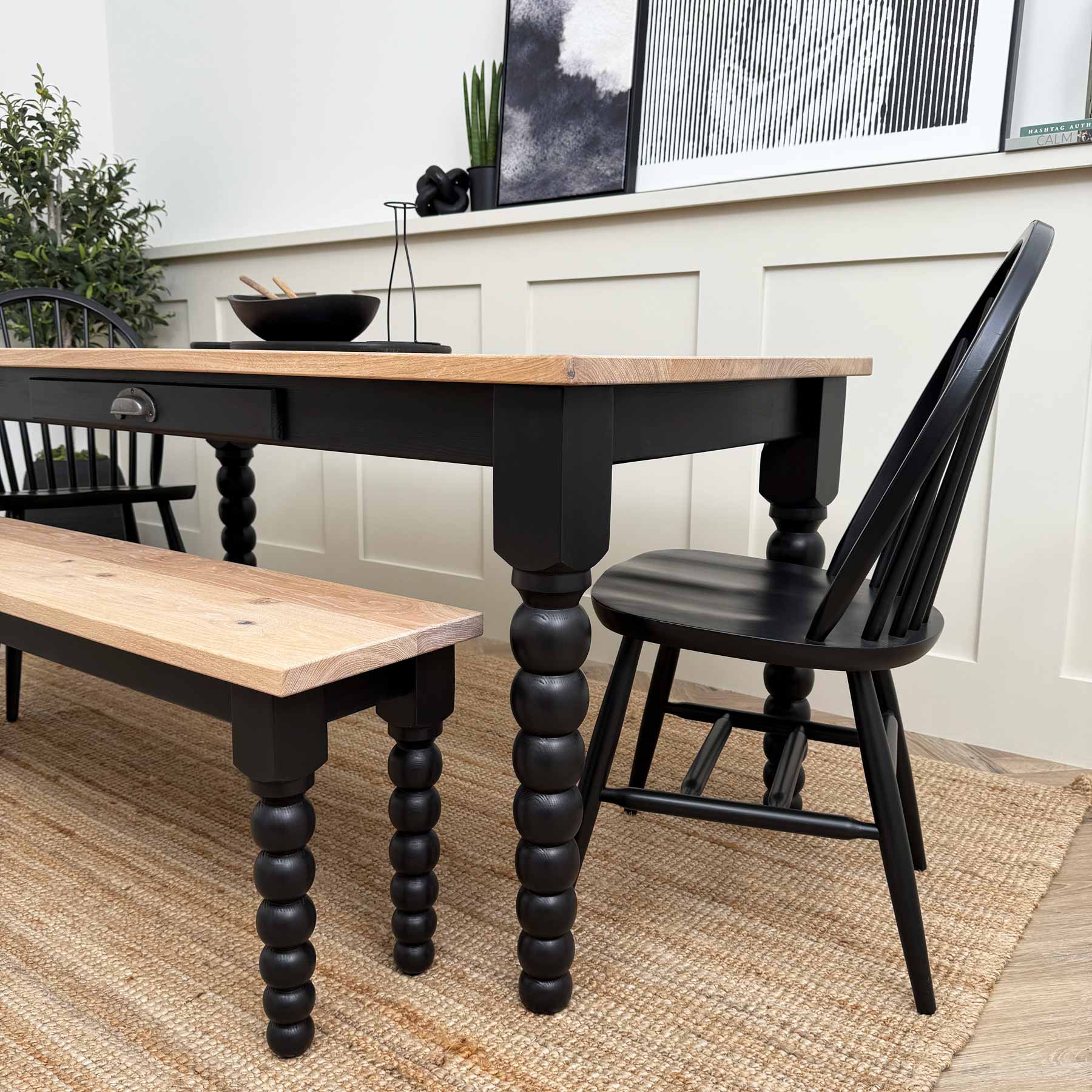 Bobbin table with drawer and matching bench