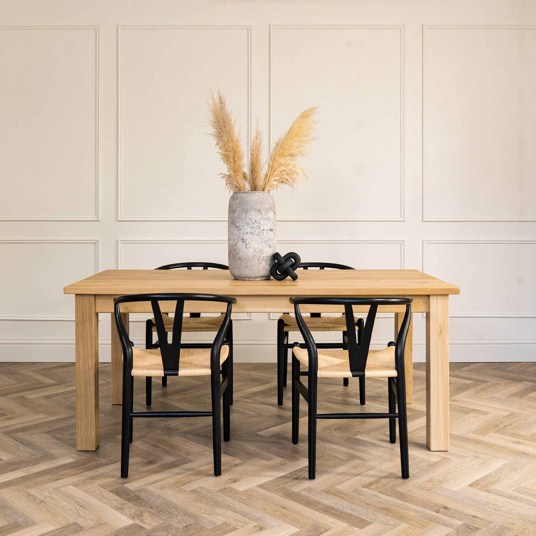 Solid Oak Square Leg Dining Table - Image 3