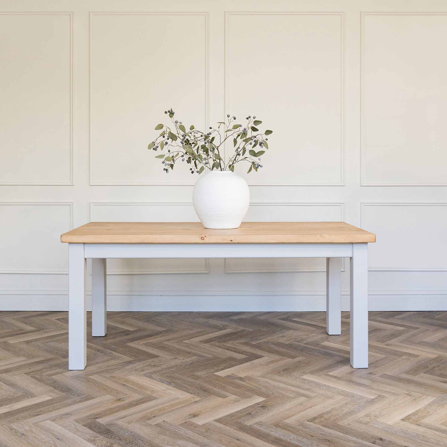 Square Leg Dining Table with Rustic Pine Top - Image 4