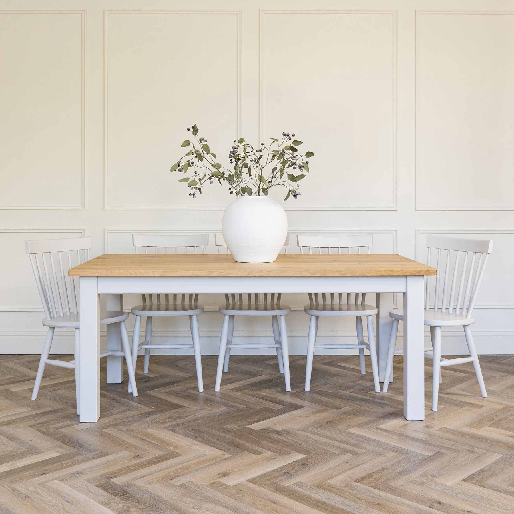 Square Leg Dining Table with Solid Oak Top - Image 3