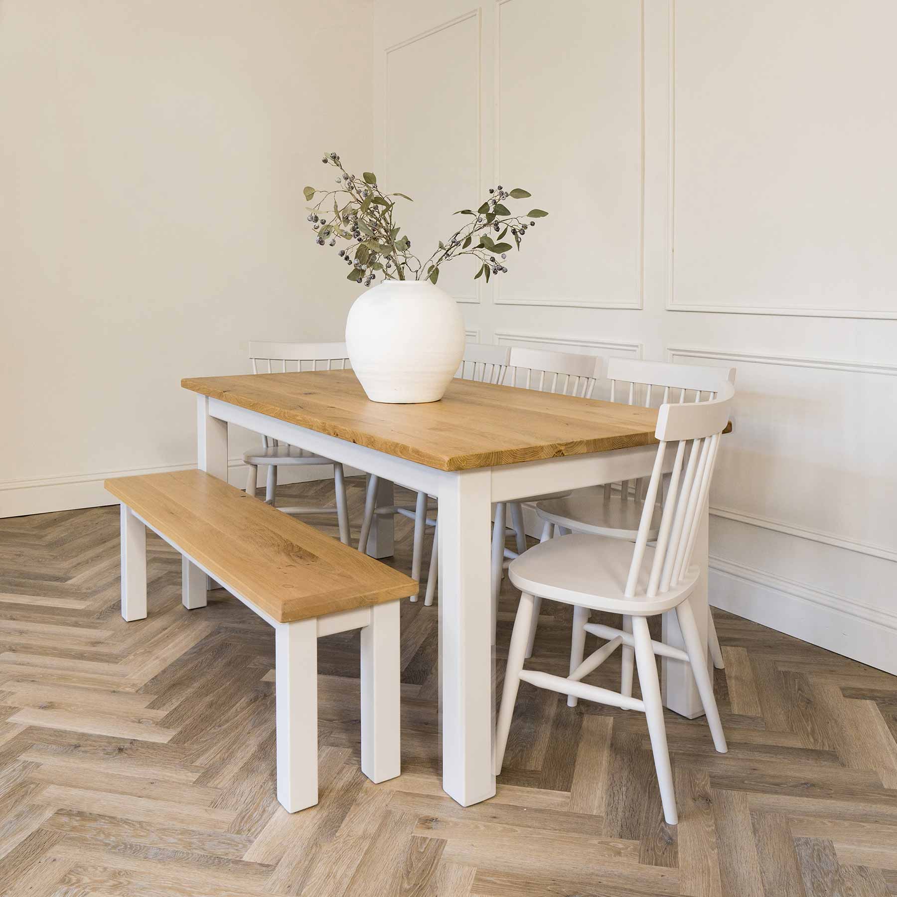 Square Leg Dining Table with Solid Oak Top - Image 4