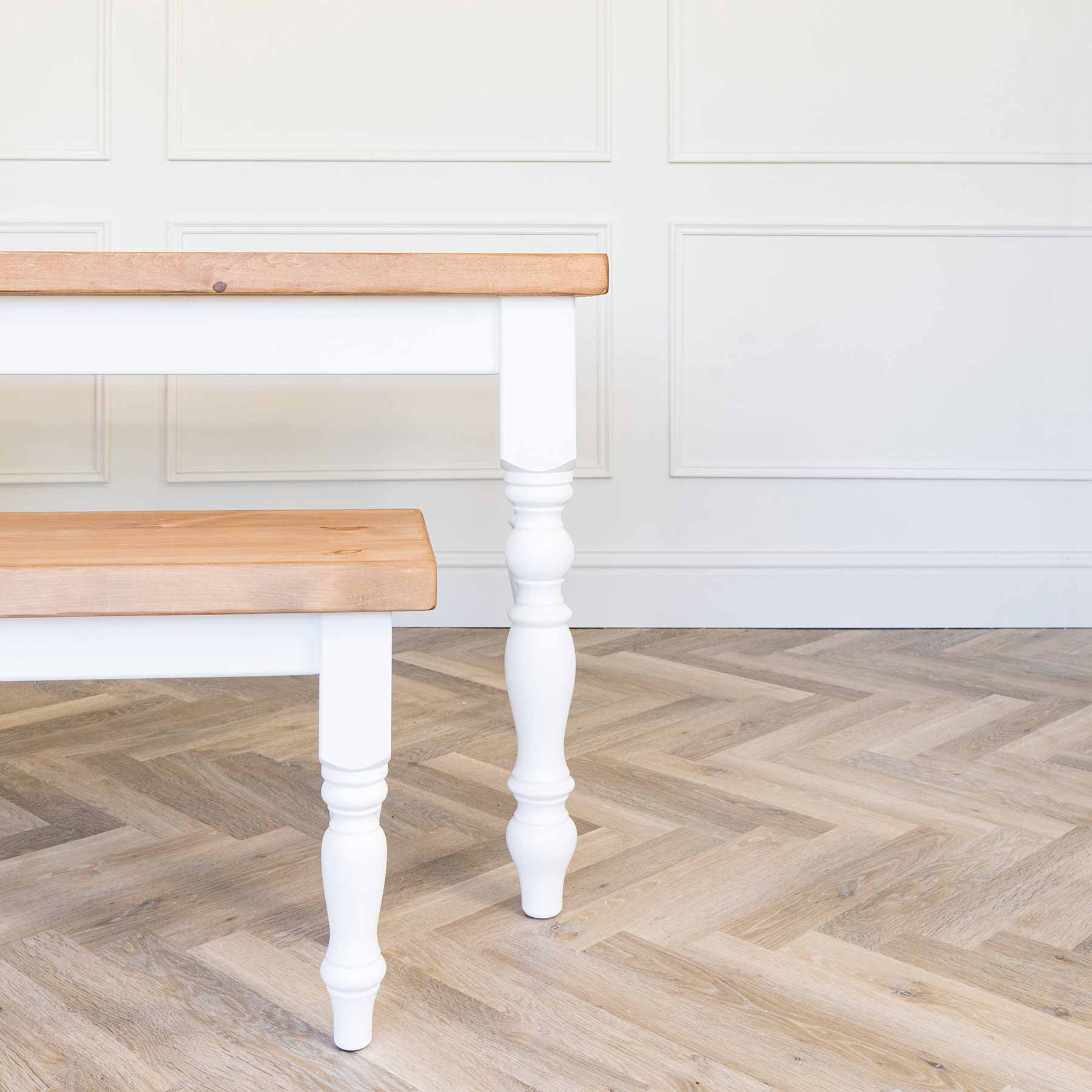 Farmhouse dining table with pine top