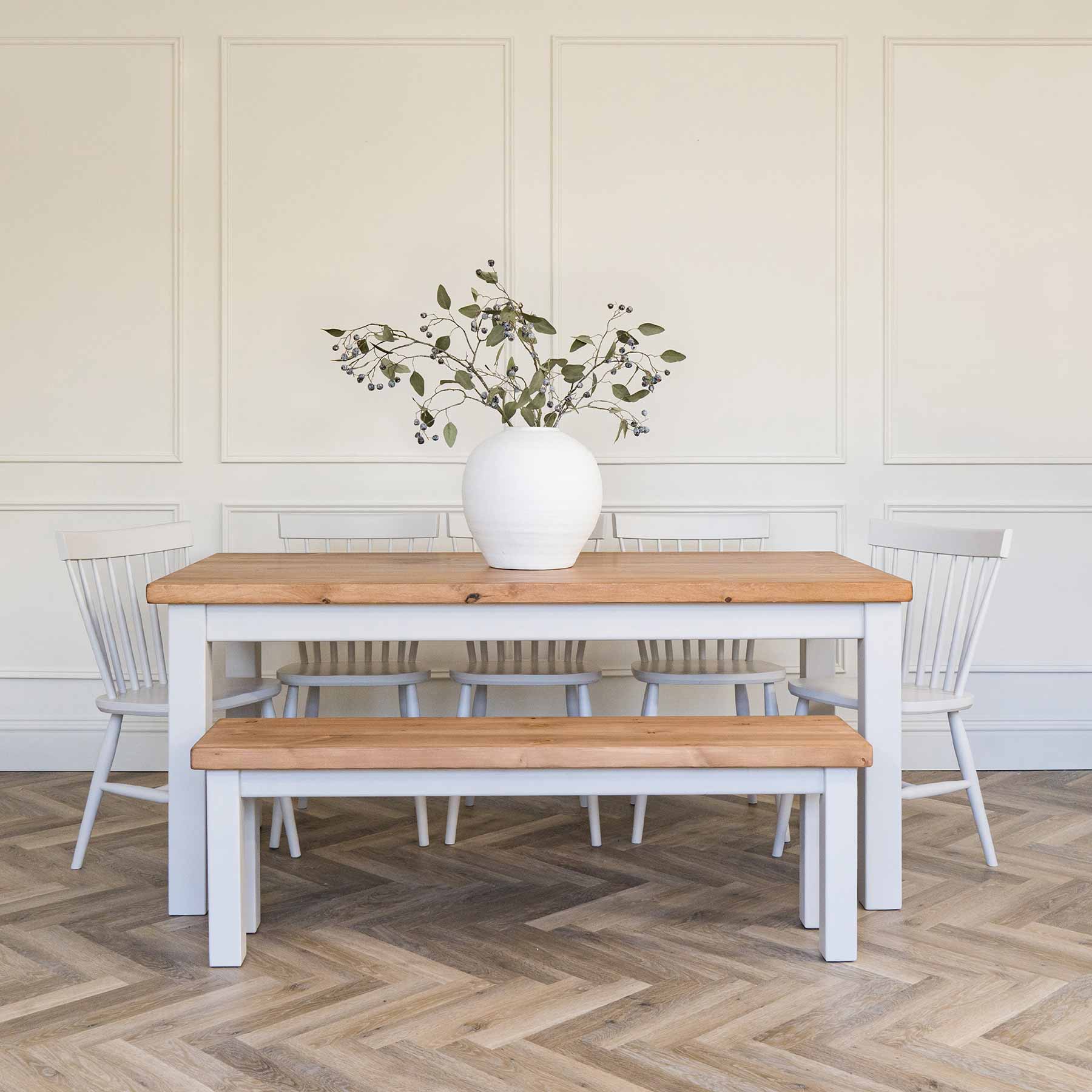 Square Leg Dining Table with Rustic Pine Top - Image 7