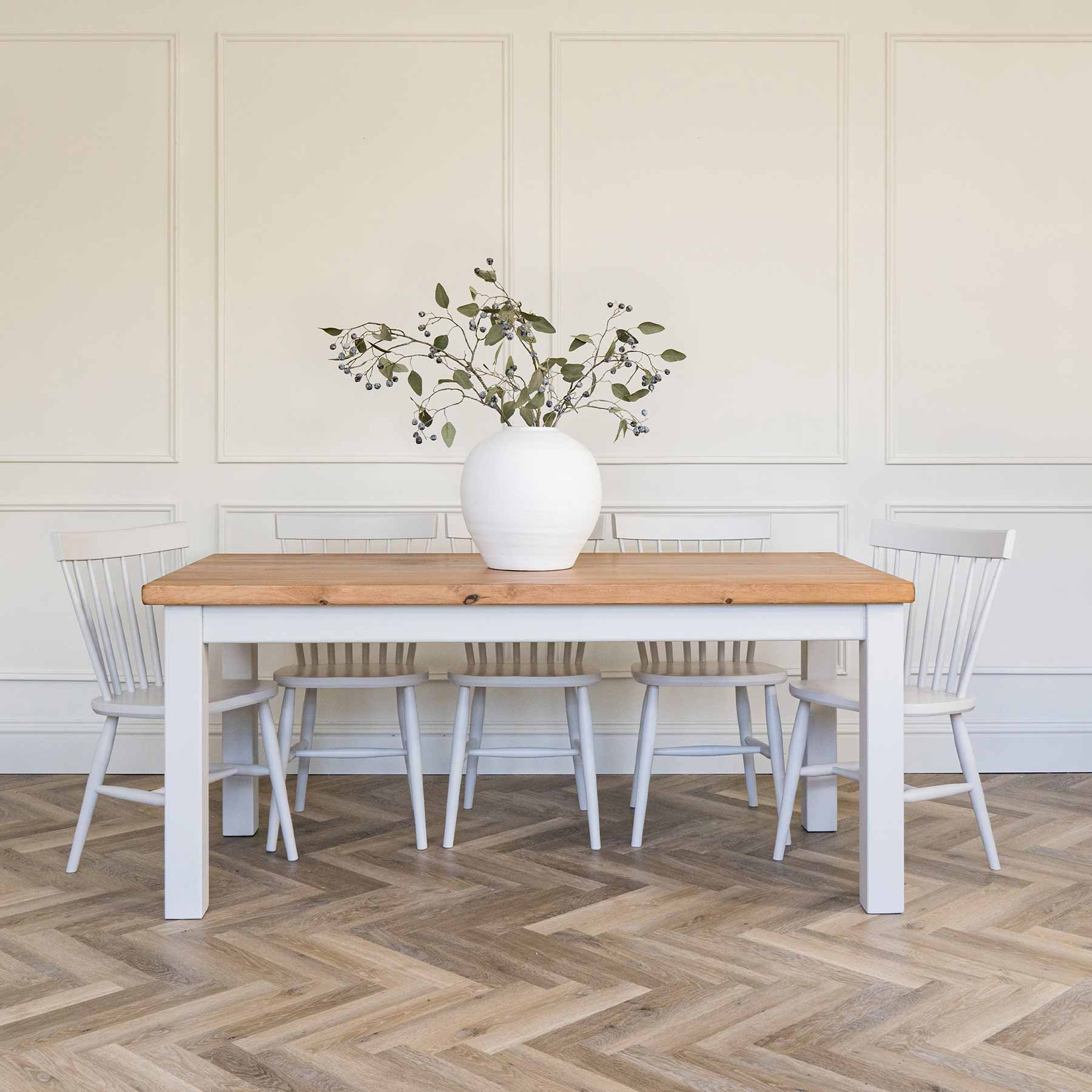 Square Leg Dining Table with Rustic Pine Top - Image 8
