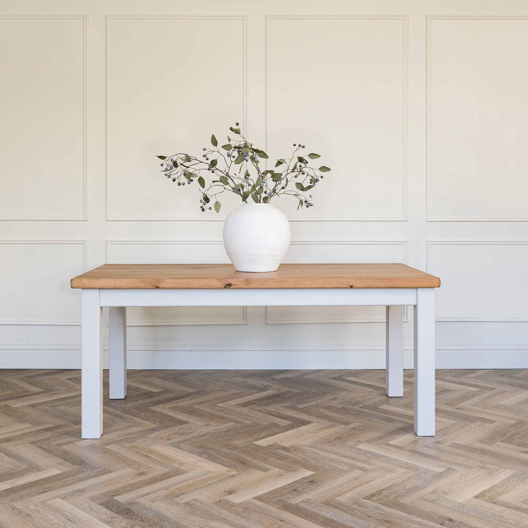 Square Leg Dining Table with Rustic Pine Top - Image 9