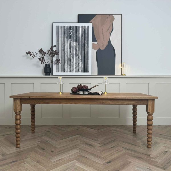 Solid Oak Bobbin Table - Castle Brown