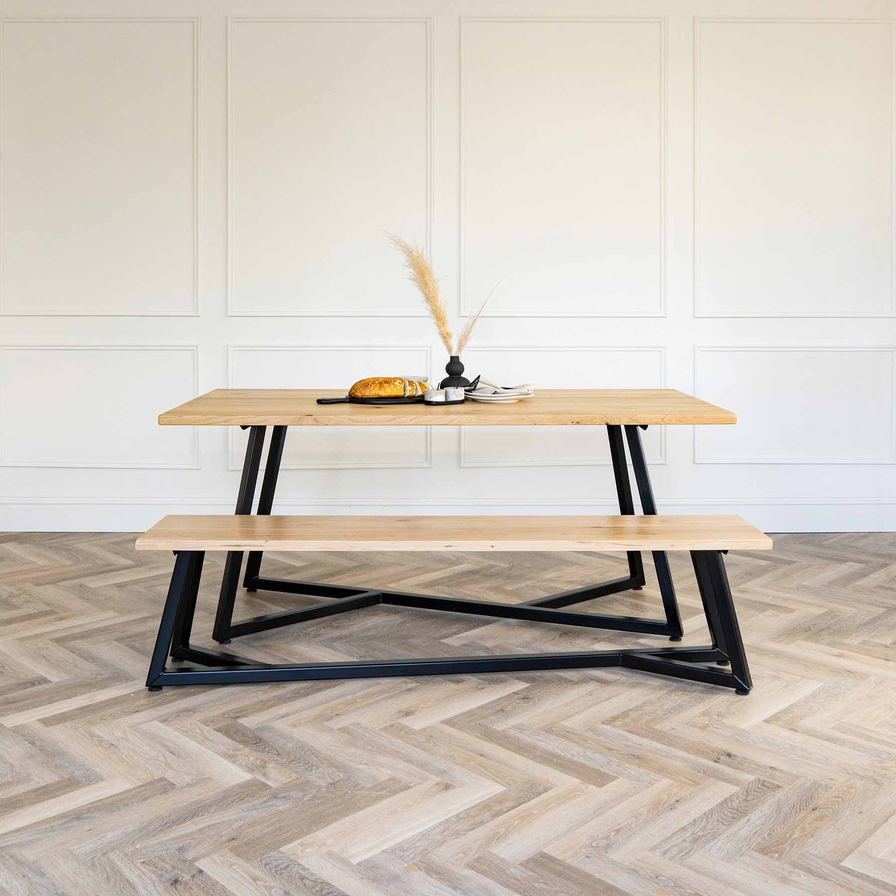 Empire Dining Table with Solid Oak Top