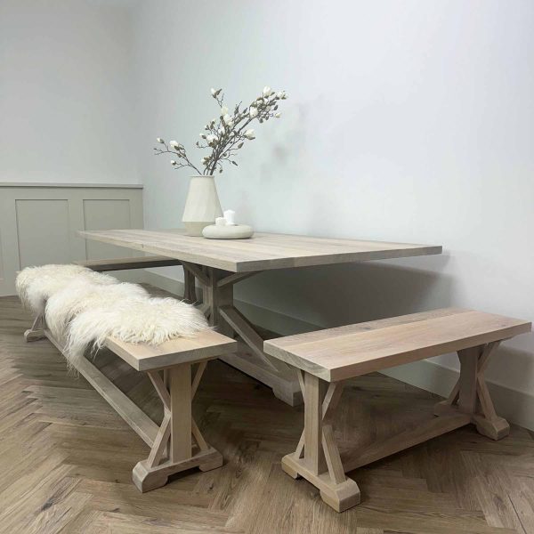 Solid Oak Heritage Pedestal Bench