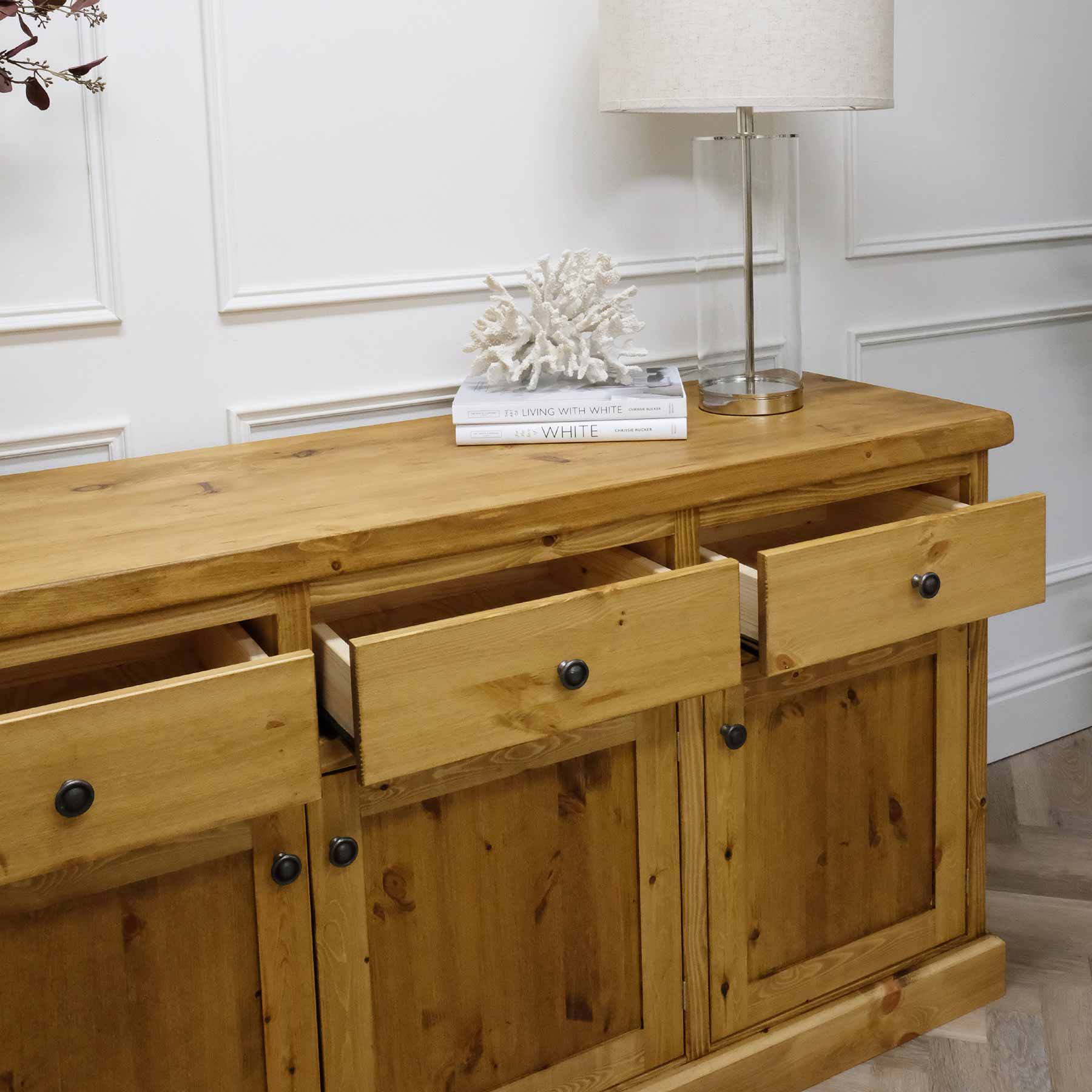 Buxton pine wood sideboard