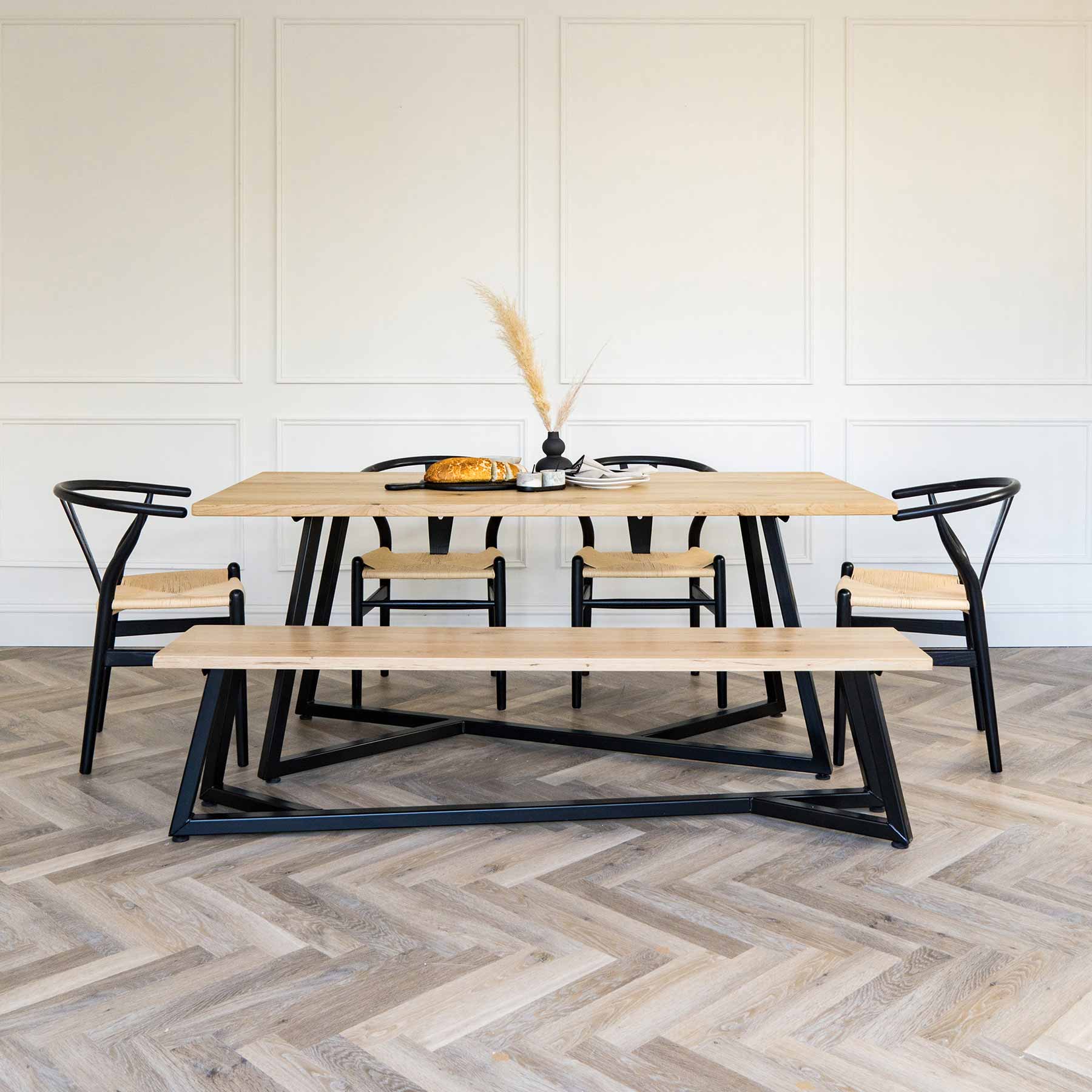 Empire Dining Table with Solid Oak Top - Image 2
