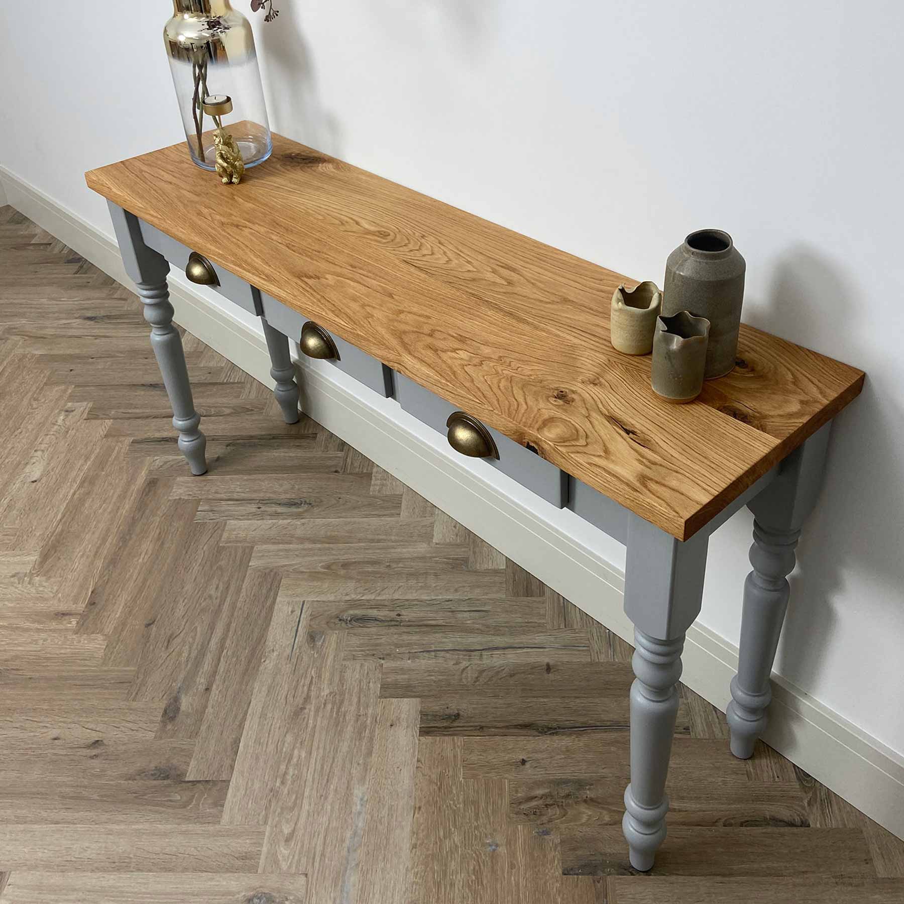 Windsor Console Table - Oak Top - Image 4