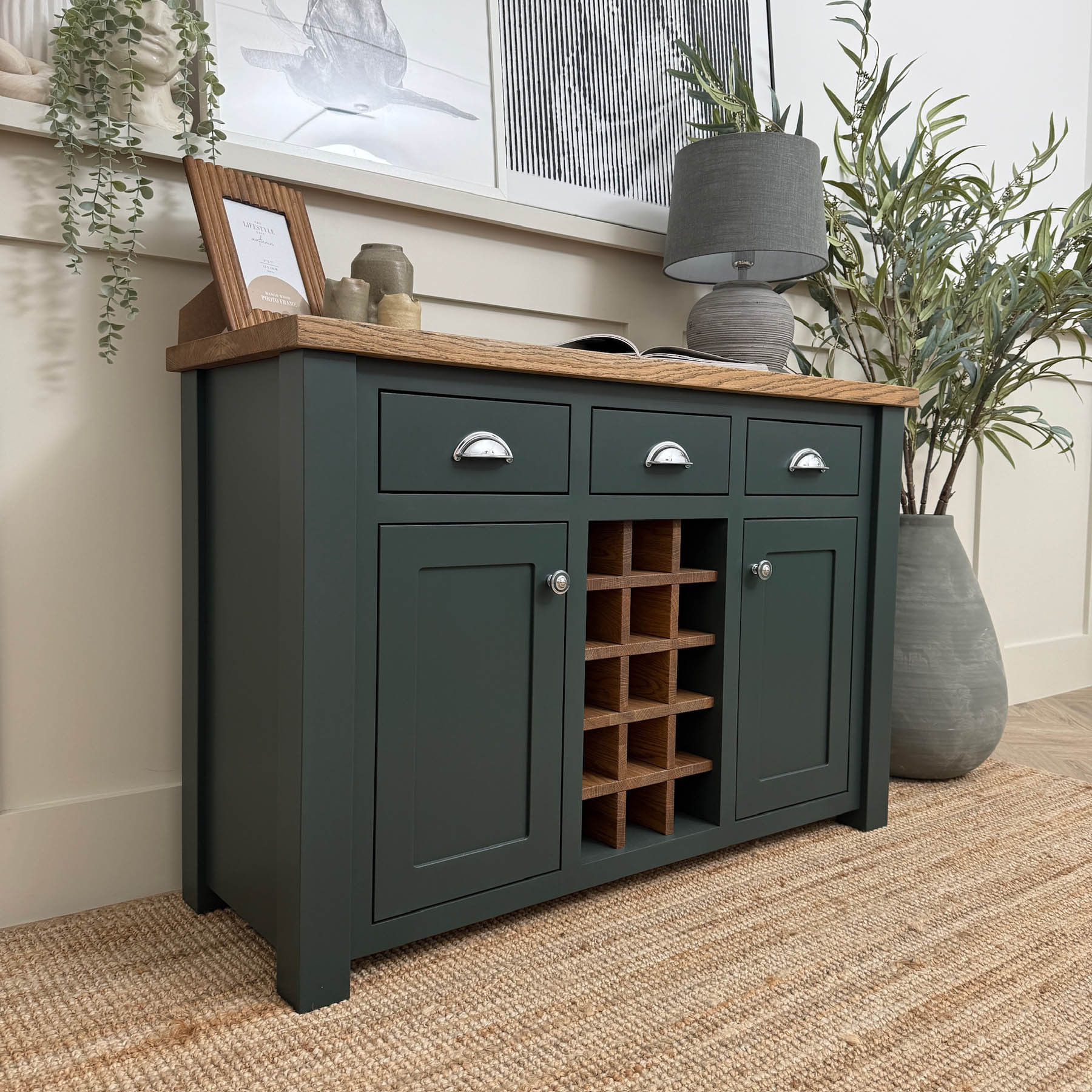 Oak top Ranmoor sideboard studio green castle brown