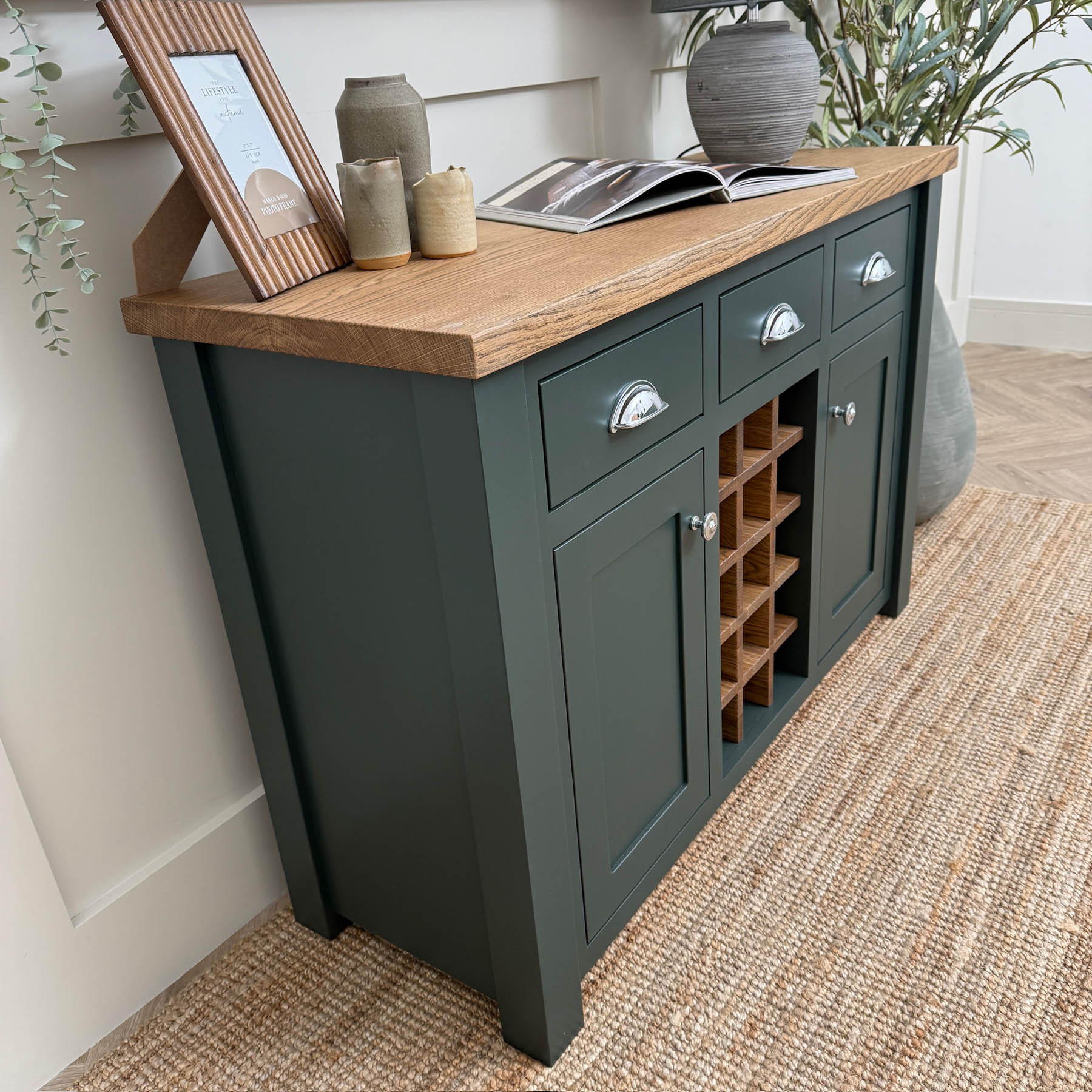 Oak top Ranmoor sideboard studio green castle brown