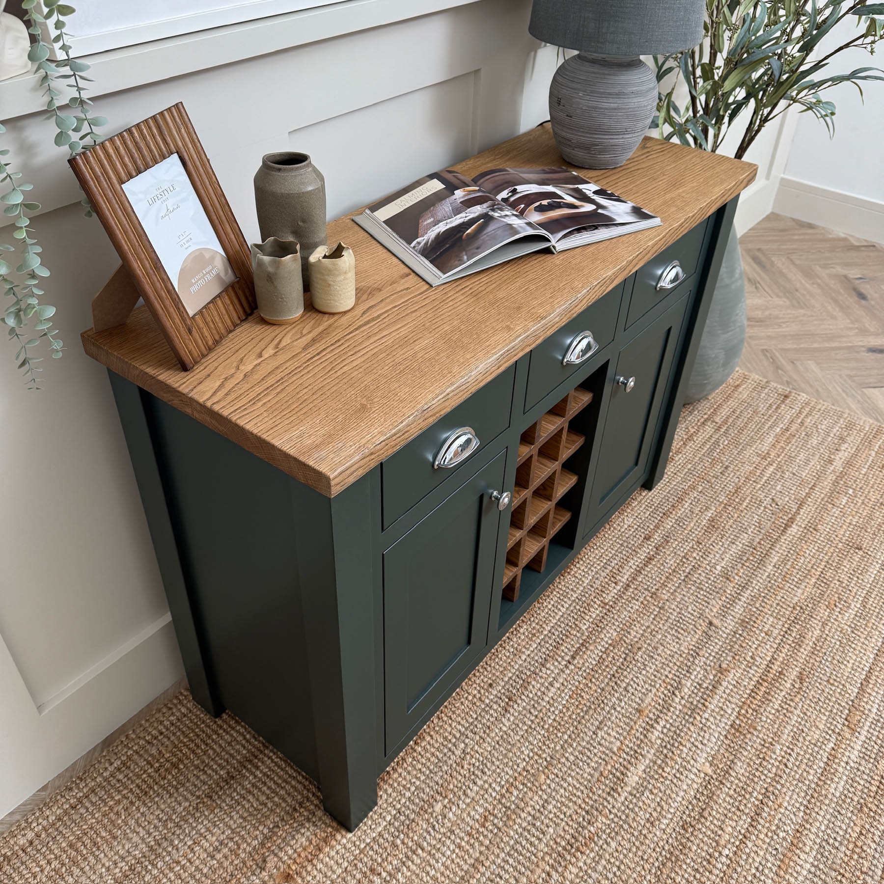 Oak top Ranmoor sideboard studio green castle brown