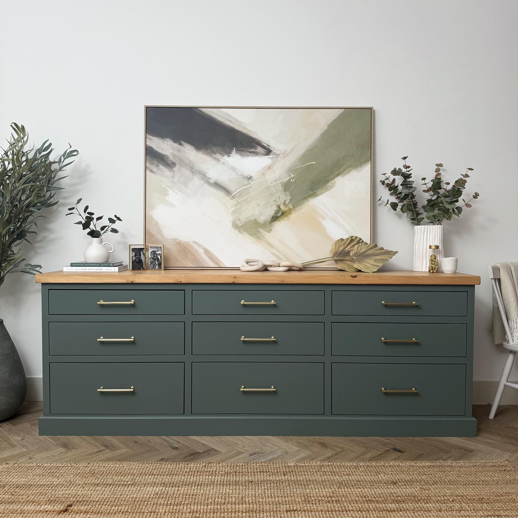 Hayden 9 drawers pine top