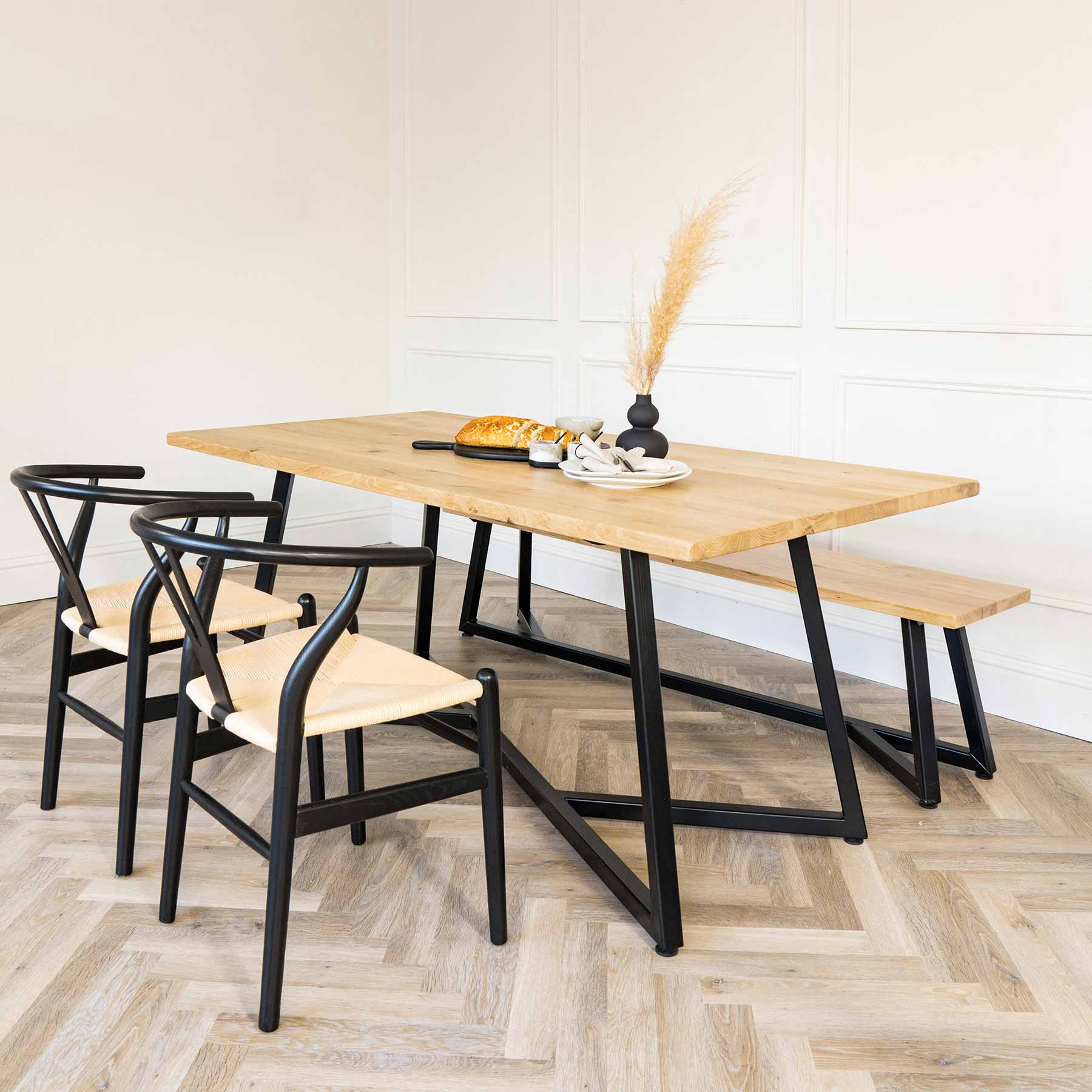 Empire Dining Table with Solid Oak Top - Image 3