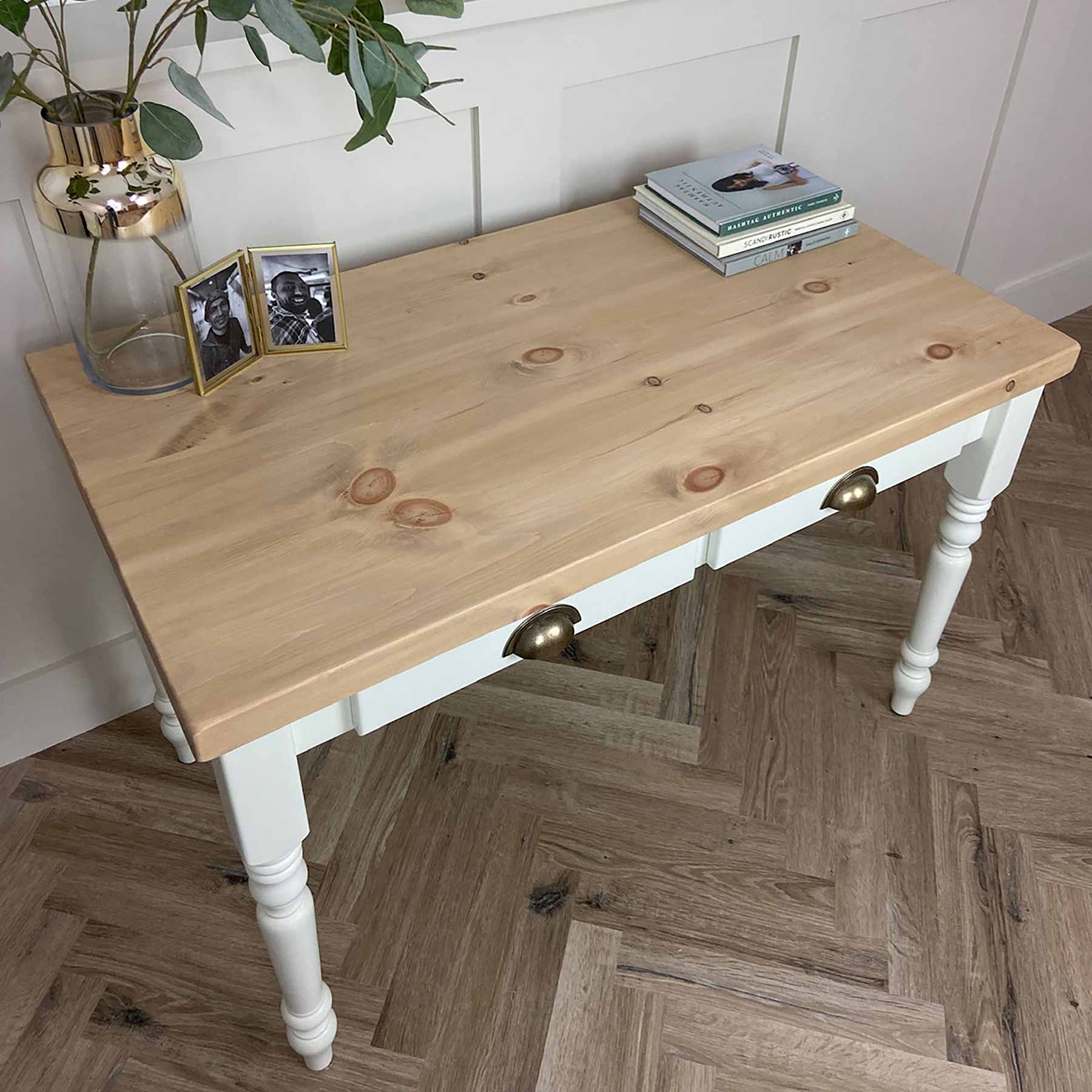 Rustic Wood Writing Desk - Pine Top - Image 8