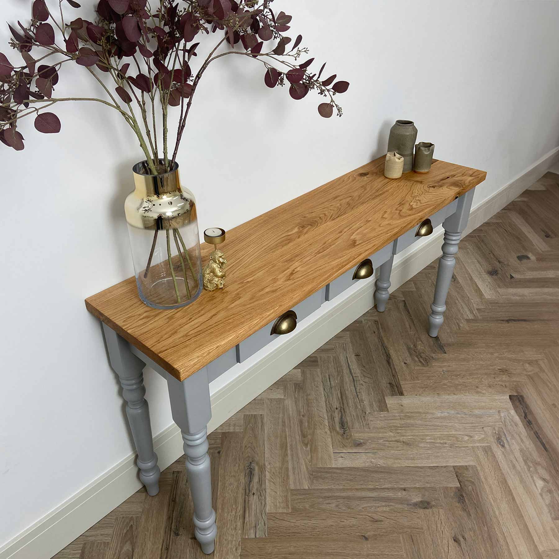 Windsor Console Table - Oak Top - Image 2