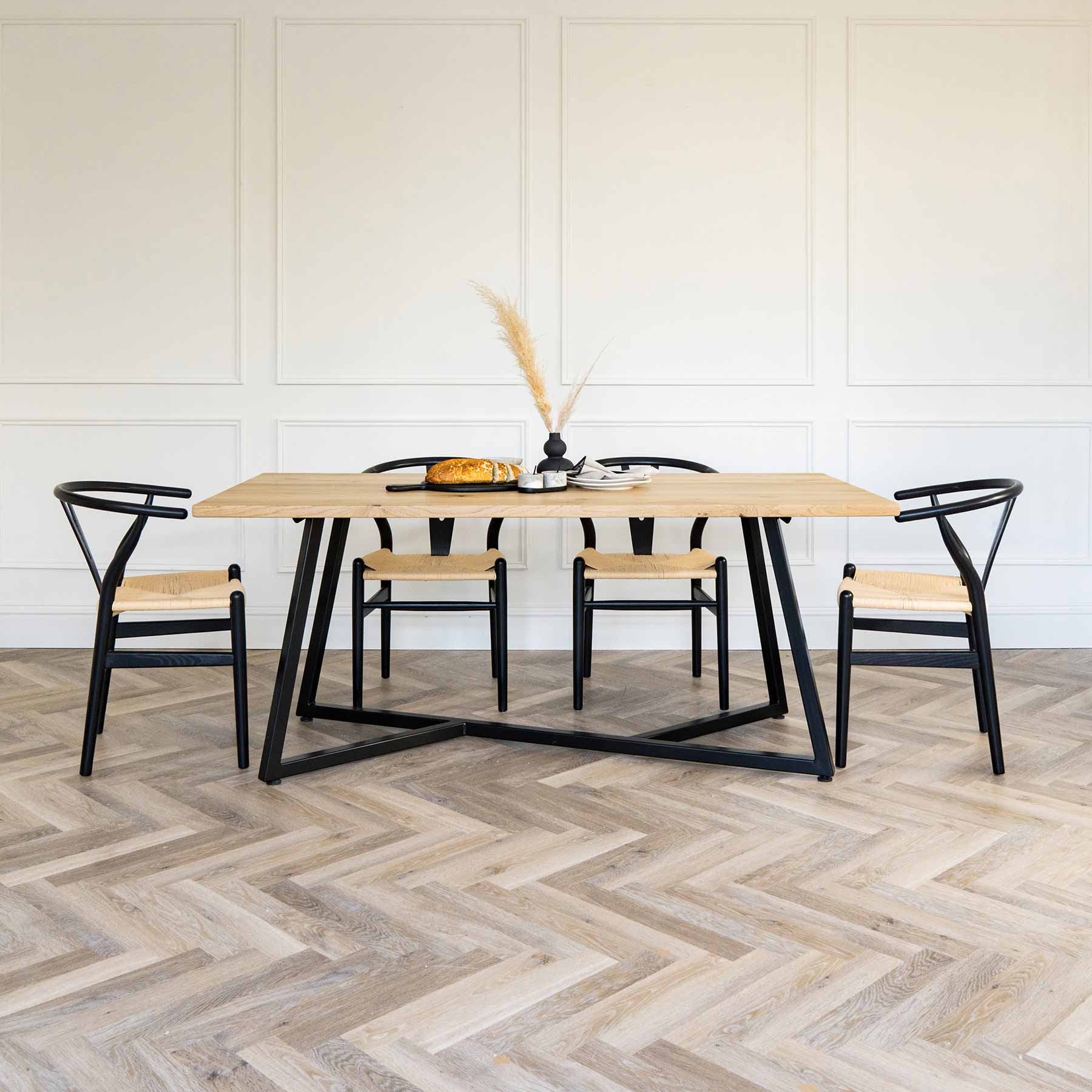 Empire Dining Table with Solid Oak Top - Image 4