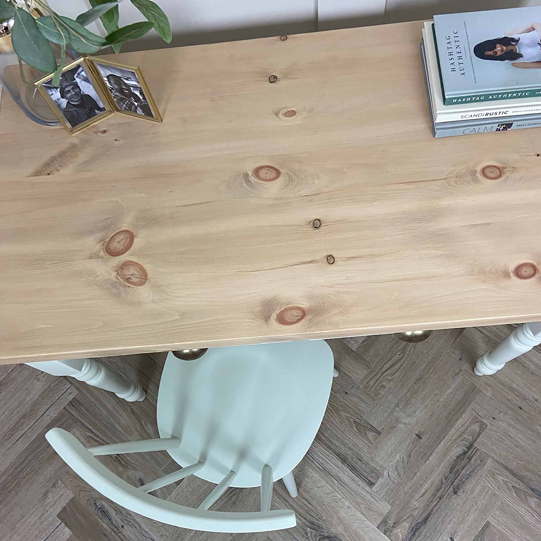 Rustic Wood Writing Desk - Pine Top - Image 7
