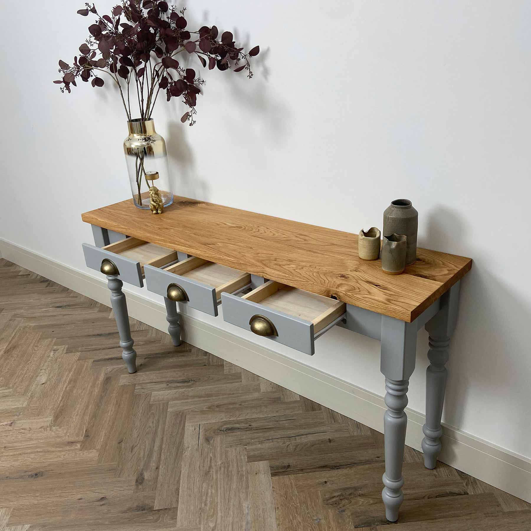 Windsor Console Table - Oak Top - Image 3