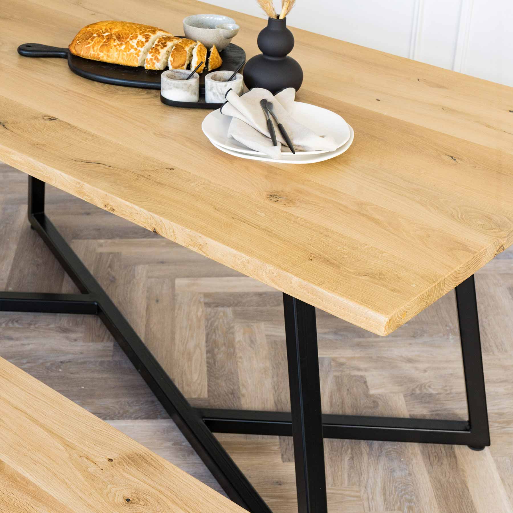 Empire Dining Table with Solid Oak Top - Image 5