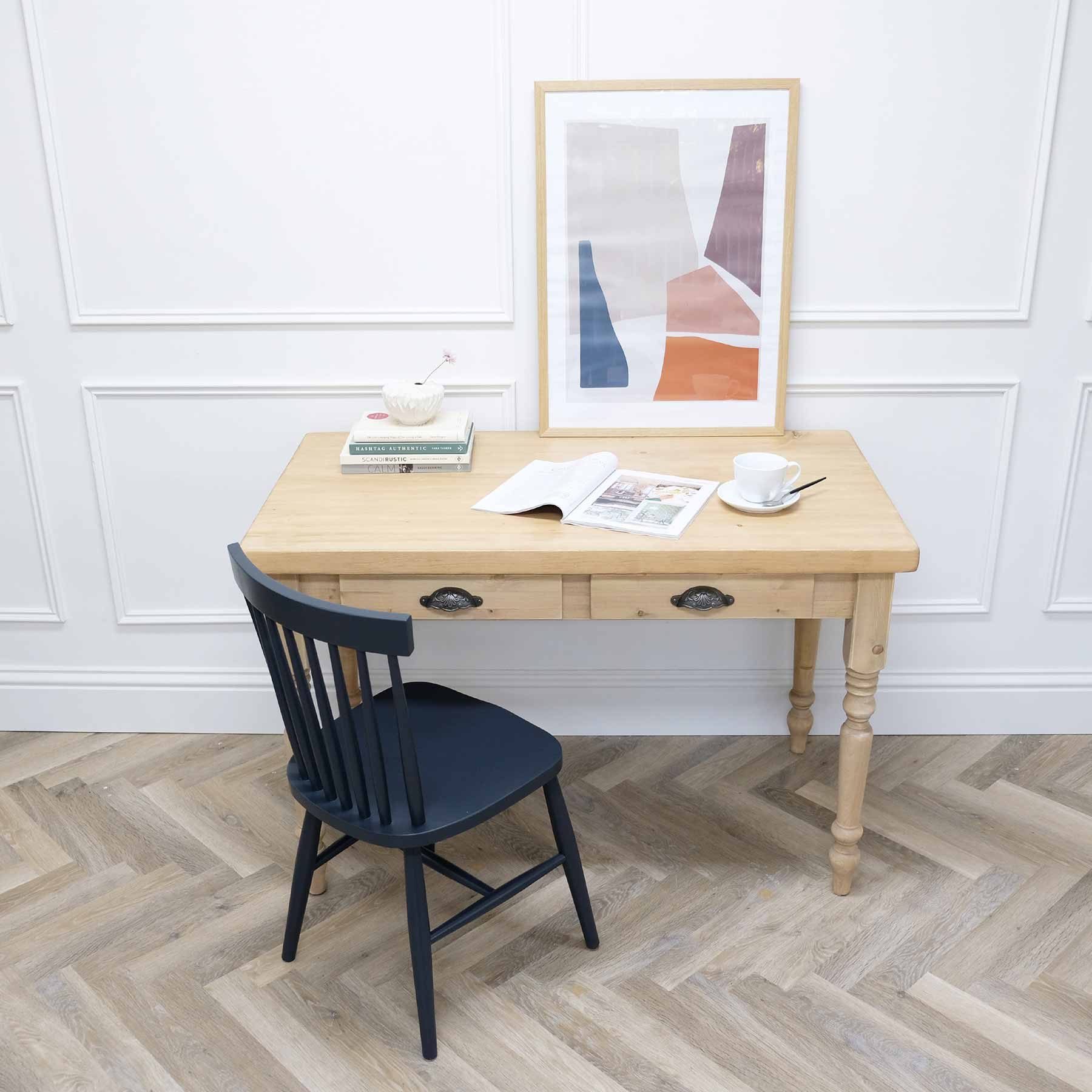 Rustic Wood Writing Desk - Pine Top - Image 6
