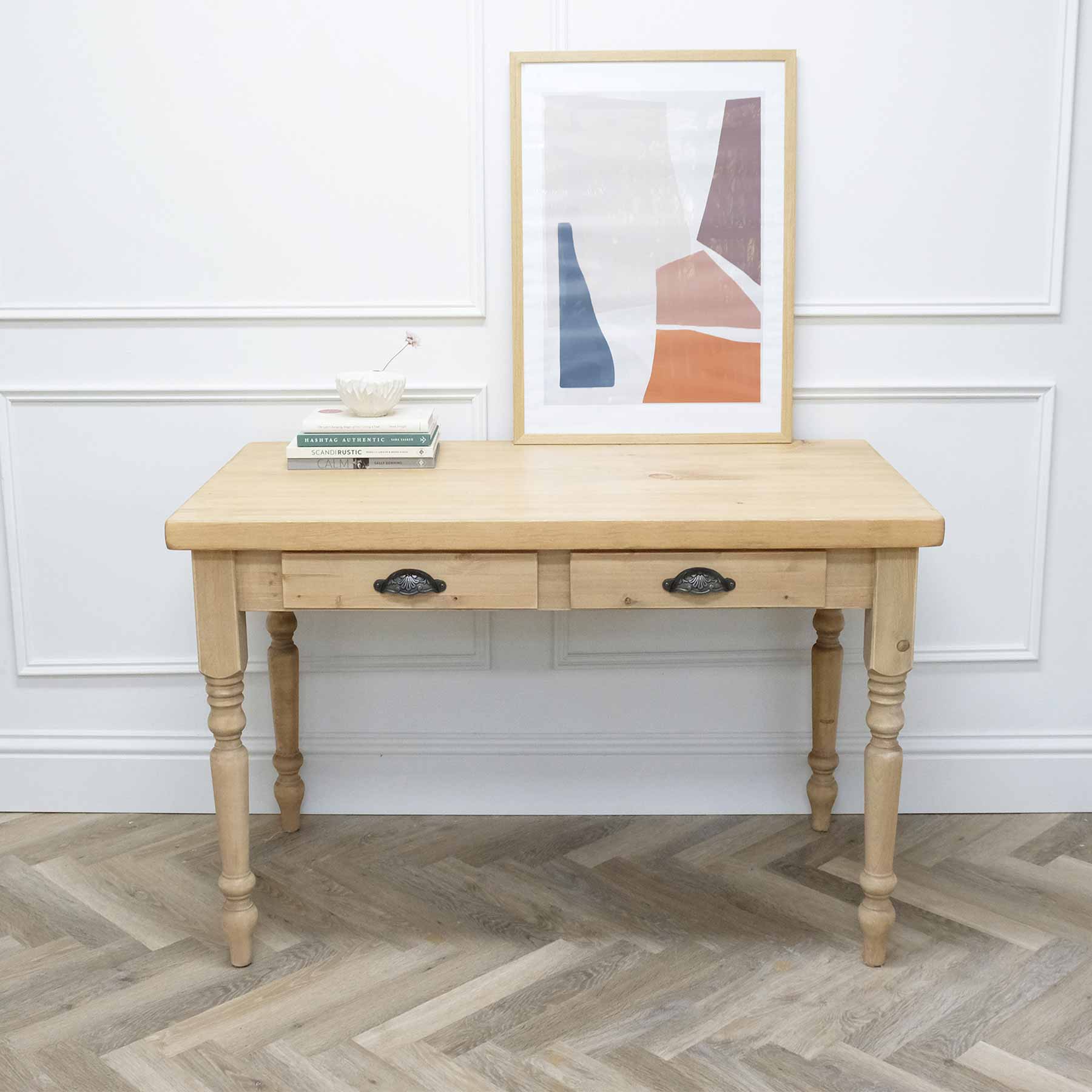 Rustic Wood Writing Desk - Pine Top - Image 5