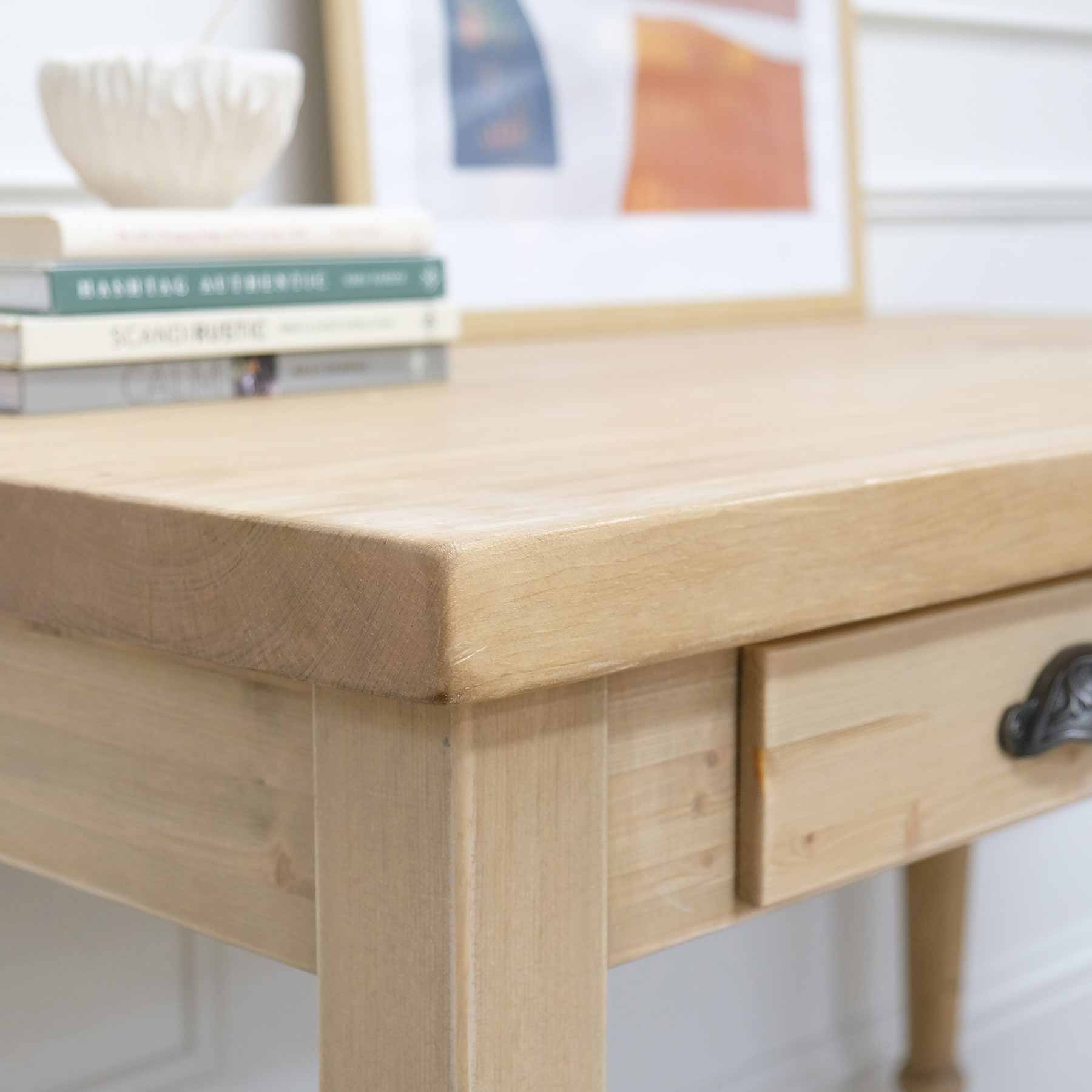 Rustic Wood Writing Desk - Pine Top - Image 3