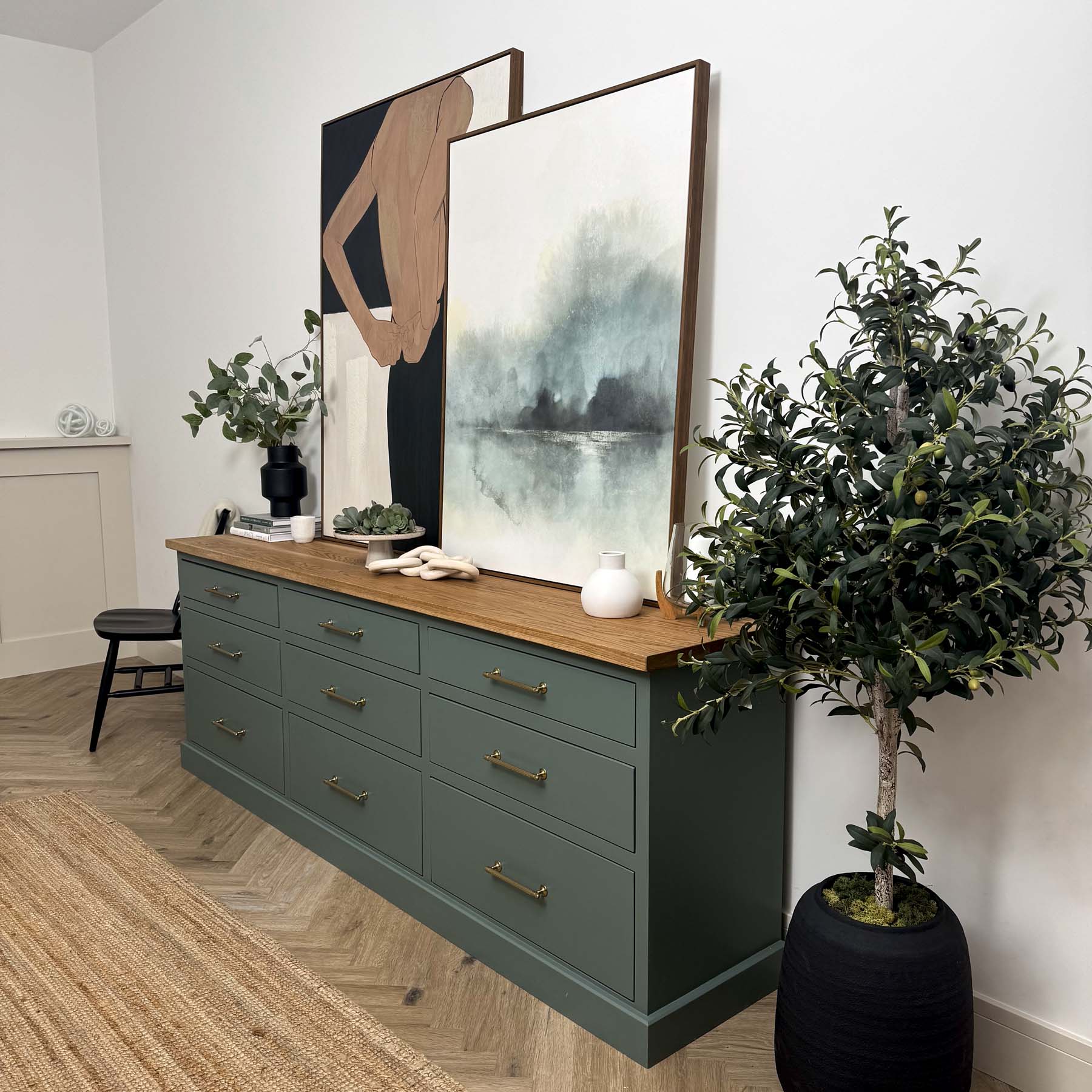 Hayden Drawers Sideboard Green smoke Castle brown 1