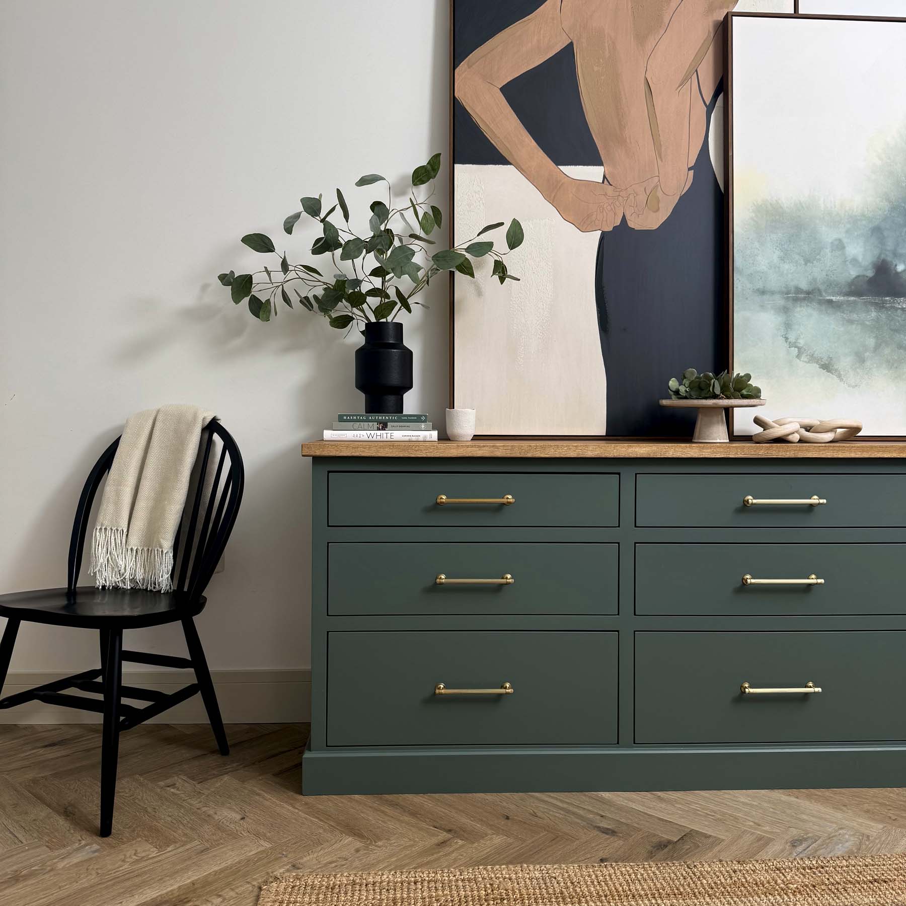 Hayden Drawers Sideboard Green smoke Castle brown 1