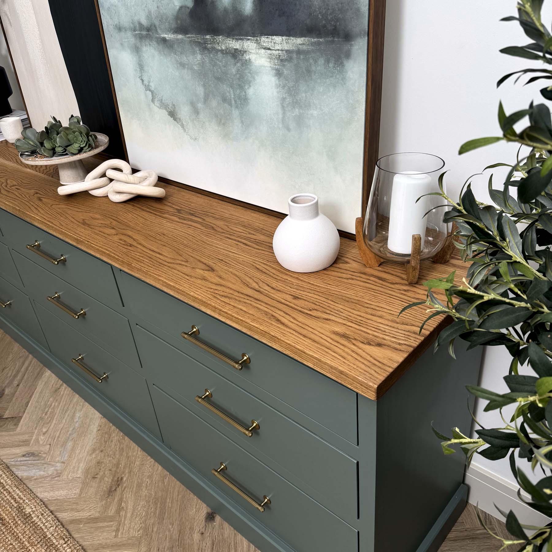 Hayden Drawers Sideboard Green smoke Castle brown 1