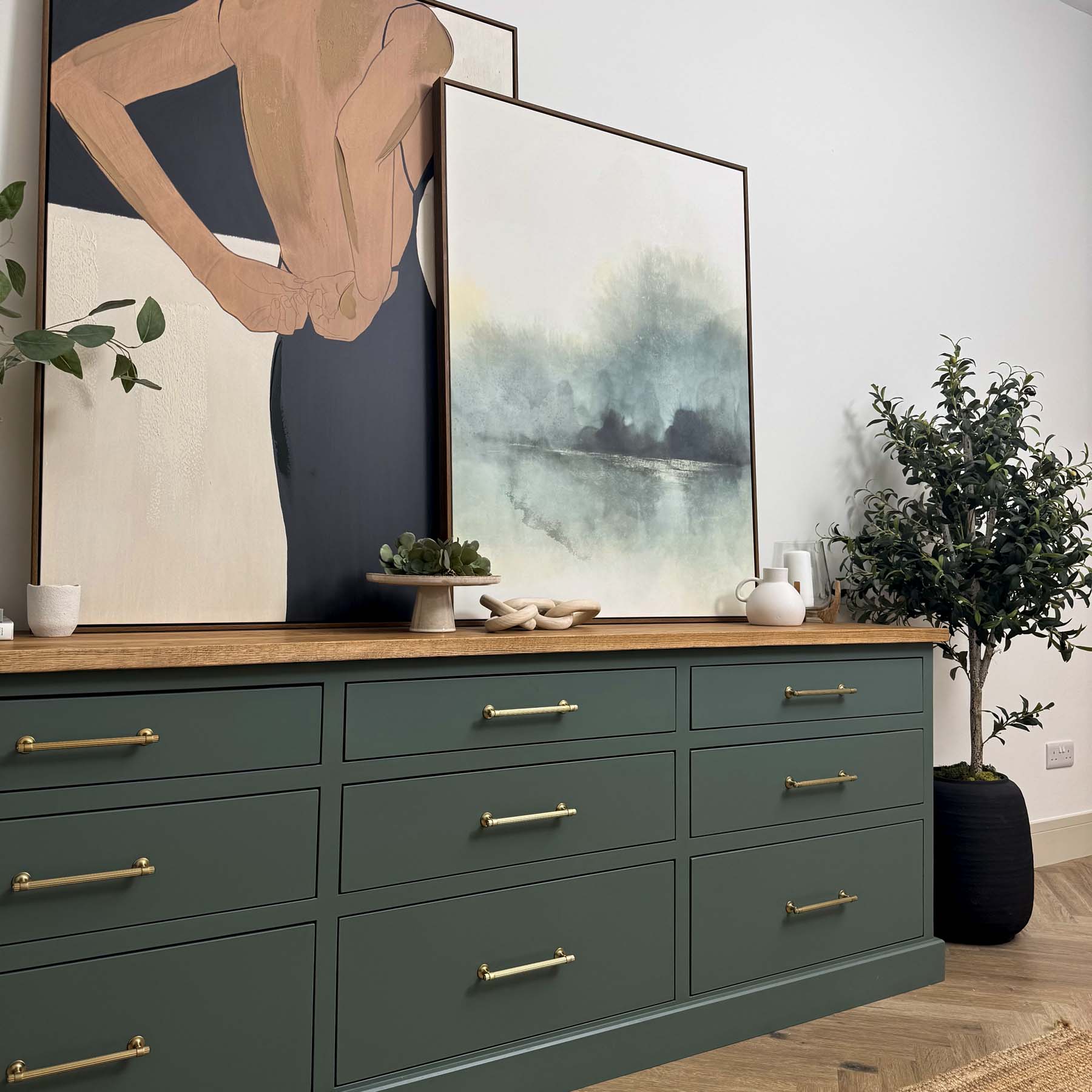 Hayden Drawers Sideboard Green smoke Castle brown 1