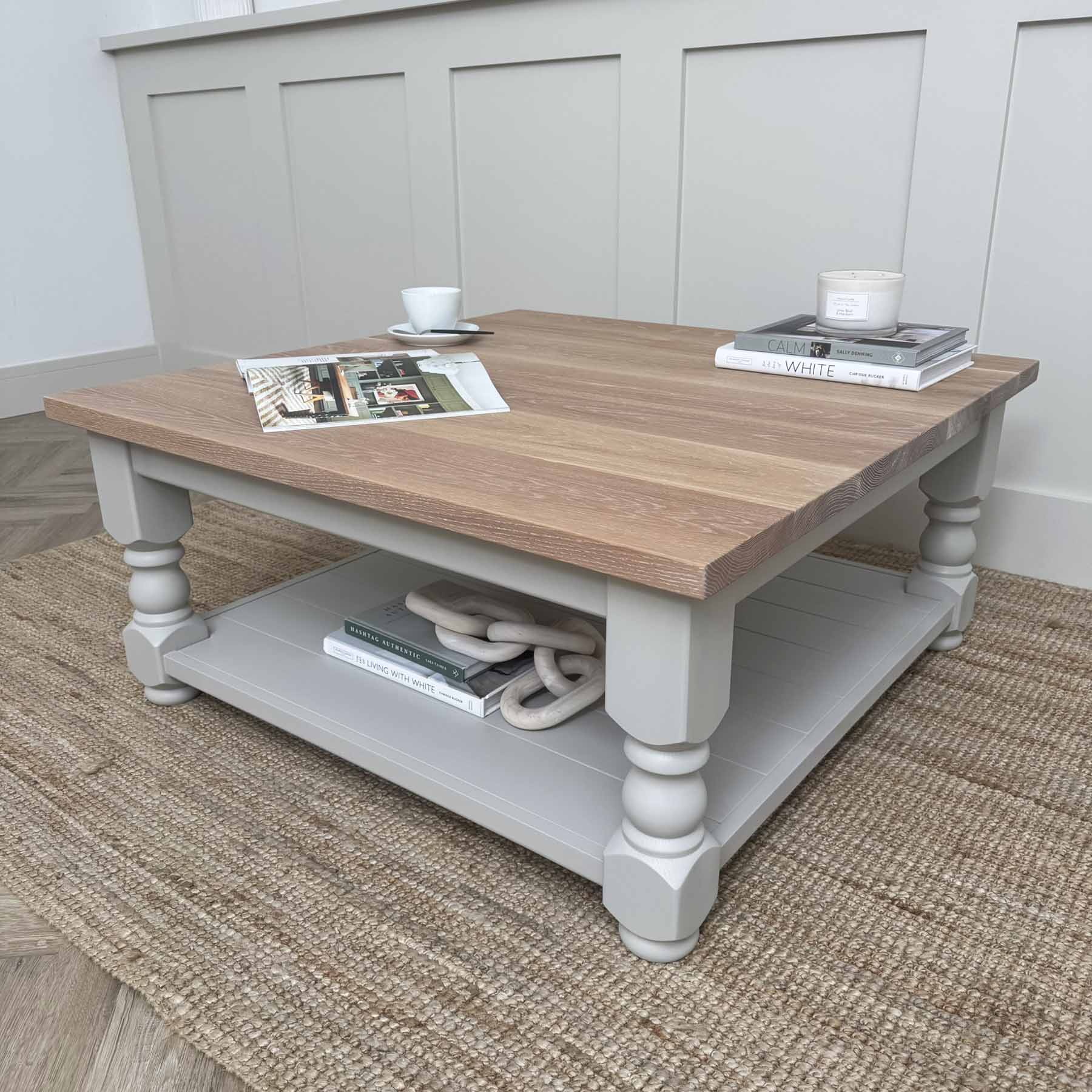 Oak Top Refectory Coffee table Hardwick White, White