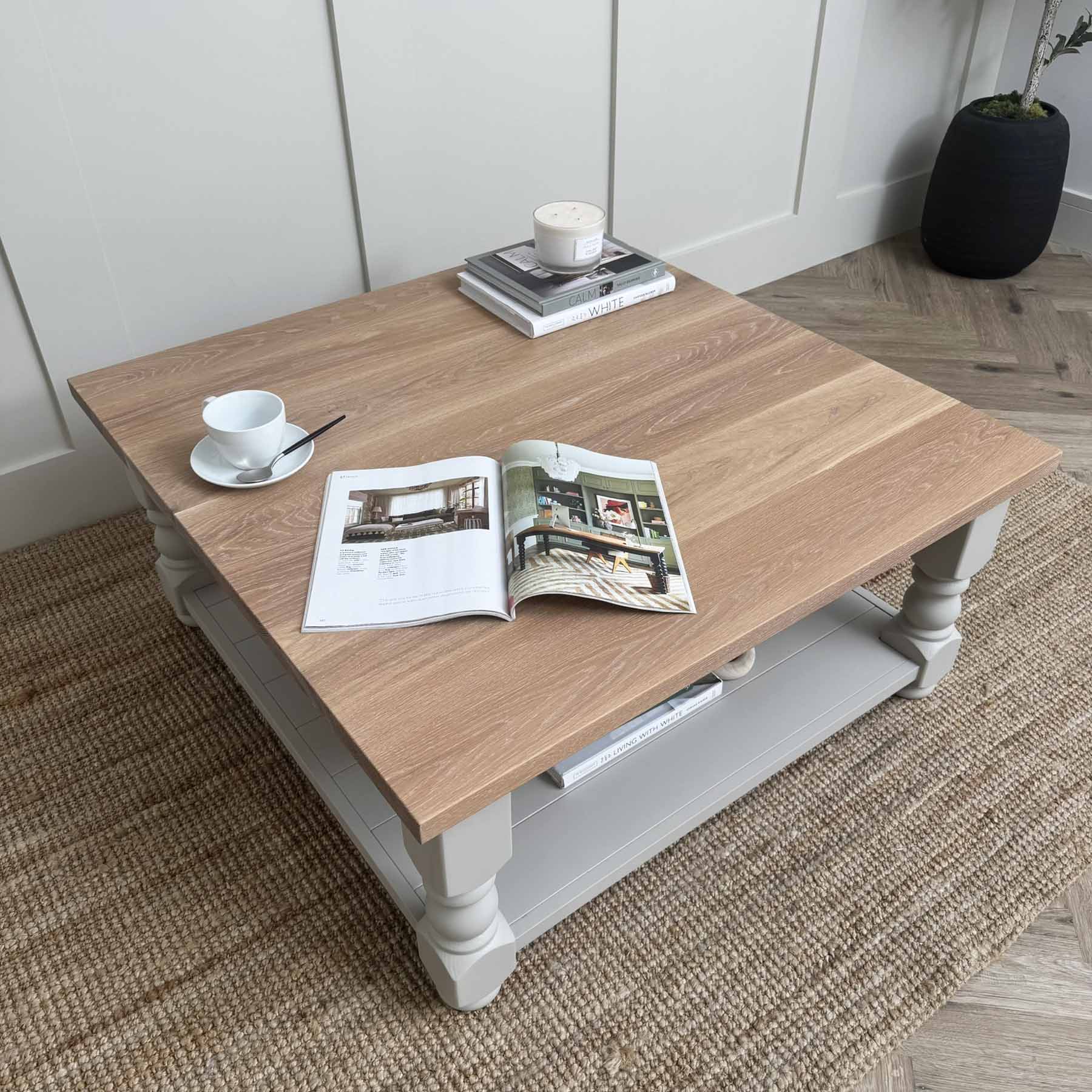 Oak Top Refectory Coffee table Hardwick White, White
