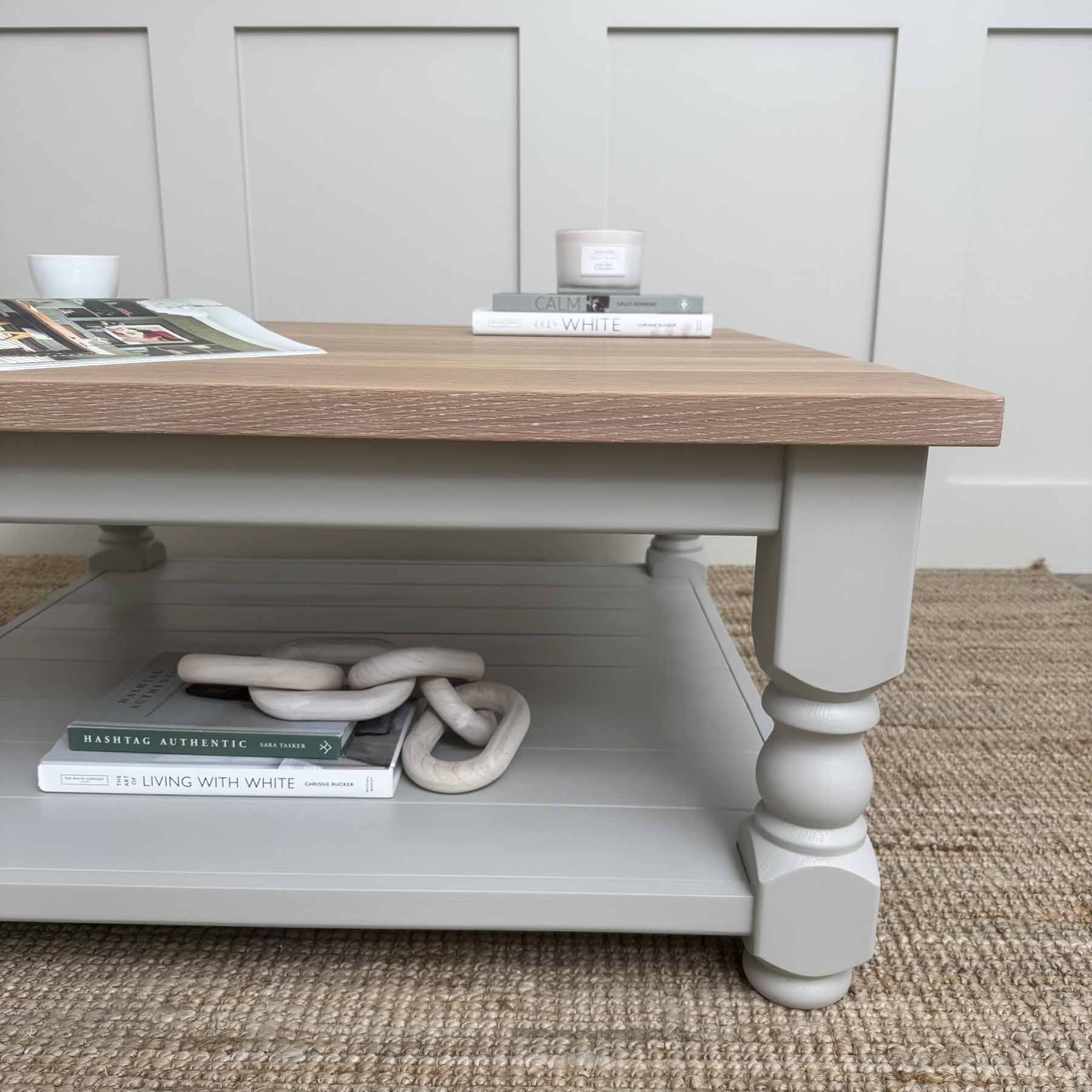 Oak Top Refectory Coffee table Hardwick White, White