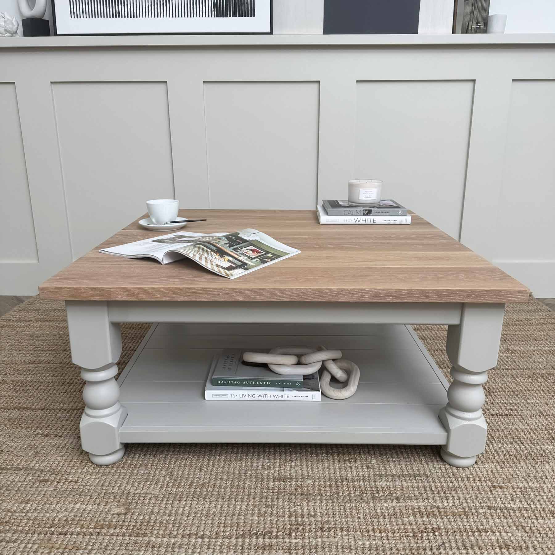 Oak Top Refectory Coffee table Hardwick White, White